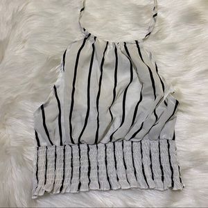 white striped halter top